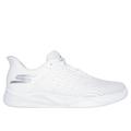 Skechers Men's Slip-ins Relaxed Fit: Viper Court Reload Sneaker|Size 8.5 Extra Wide|White|Textile/Synthetic|Vegan|Machine Washable|Arch Fit