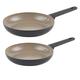 Salter COMBO-9156 Ceramic Frying Pan Set – 2 Piece 24/28 cm Recycled Aluminium Body, Healthy PFOA & PFAS-Free Non-Stick Coating, Induction, Soft Touch Stay Cool Handle, Egg/Omelette Cooking Pans