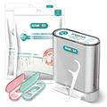 Dental Floss Picks-Floss Dispenser Portable Storage Box Flossers for Adults,More Hygienic,Total 308 Count(White),Floss Pick Holder,with Refill and Travel Case…