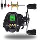 ZPLuz Digital Fishing Reel,Digital Fishing Baitcasting Reel Optional With Bite Alarm Depth Position With Spare Spool Left hand Black
