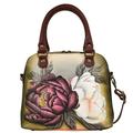 Anna by Anuschka Women Double Zip Organizer Satchel, Floral Grace, One Size