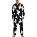 West Highland White Terrier Dog Soft Mens Pyjamas Set Comfortable Long Sleeve Loungewear Top And Bottoms Gifts S