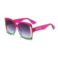 HPIRME Square Sunglasses For Women Retro Vintage Oversized Gradient Sun Glasses Female Shades Ladies,Purple Gray,one size