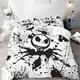 SMchwbc Skull Bed Linen 135 x 200 cm Skull Halloween Ghost Before Christmas Bed Linen Set Microfibre 3D Print Halloween Skull Duvet Cover Set for Teenagers (200 x 200 cm, 2)