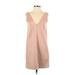 Zara Casual Dress - Shift Plunge Sleeveless: Tan Print Dresses - Women's Size Small