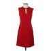 Donna Ricco Casual Dress - A-Line: Red Solid Dresses - Women's Size 2