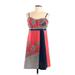 Ecote Casual Dress: Red Paisley Dresses - Women's Size Large