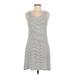 Olivia Rae Casual Dress - A-Line Scoop Neck Sleeveless: White Color Block Dresses - Women's Size Medium