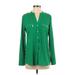 Calvin Klein Long Sleeve Blouse: Green Tops - Women's Size Small