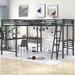 Twin Size Metal L-Shape Loft Bed with Two Built-in Desks, 2 in 1 Heavy-Duty Twin Bedframe with 2 Ladder and Safety Guardrail