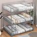 Metal Triple Bunk Bed for 3 Kids, Convertible into Platform Bedframe