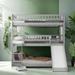 Full-Over-Full-Over-Full Triple Bunk Bed with Ladder and Slide, White