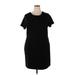 Old Navy Casual Dress - Shift Crew Neck Short sleeves: Black Solid Dresses - Women's Size 2X-Large