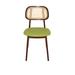 BFM Seating Emma Cane Back Full Back Side Chair Faux Leather/Wood/Upholstered in Green | 32.5 H x 17 W x 19.5 D in | Wayfair ZWC22DWXWH2160-DW