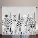 Ambesonne Curtains 2 Panel Set, Simple Botany Scandi Leaves, Pale Purpleblue Off White Polyester in Black/Gray/White | 63 H x 54 W in | Wayfair