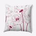 e by design Floral Polyester Indoor/Outdoor Throw Pillow Polyester in Pink | 16 H x 16 W x 6 D in | Wayfair O5PFN736PK16-16