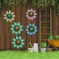 Décoration murale de fleurs en métal art mural décoration extérieure maison jardin 4 couleurs