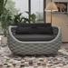 TWT 55.1" Wide Outdoor Reversible Loveseat w/ Cushions Wicker/Rattan in Gray | 27.6 H x 55.1 W x 34.6 D in | Wayfair petloveseatlightgray