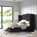 Rosdorf Park McManus Platform Bed Upholstered/Velvet in Black | 62.5 H x 97.75 W x 88.25 D in | Wayfair F0237E54A020478BB116352FD49A134B
