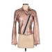 Disney Faux Leather Jacket: Short Pink Print Jackets & Outerwear - Women's Size X-Small