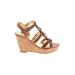 Marc Fisher Wedges: Brown Print Shoes - Women's Size 9 - Open Toe