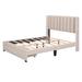Latitude Run® Platform Bed w/ A Big Drawer Upholstered/Velvet, Wood in Brown | 50.4 H x 58.2 W x 79.1 D in | Wayfair