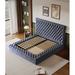 Everly Quinn Rahsheen Queen Tufted Low Profile Storage Platform Bed Upholstered/Velvet/Metal in Gray | 44.5 H x 81.5 W x 116 D in | Wayfair