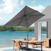 Arlmont & Co. Rukia Outdoor Patio 6 x 9 ft. Deck Market Umbrella w/ Non-Fading Polyester Canopy in Gray | 96.5 H x 72 W x 108 D in | Wayfair