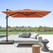 Arlmont & Co. Scarlat 121.9" Square Cantilever Umbrella in Brown | 106.5 H x 131.9 W x 131.7 D in | Wayfair 778629C29C9444329F6AE3DD7F55B43D