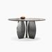 Orren Ellis Light luxury modern simple round rock plate dining table. Metal in Gray/White | 29.5 H x 59 W x 59 D in | Wayfair