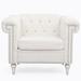 Chesterfield Chair - One Allium Way® Birgitta 38.98" Wide Tufted Swivel Chesterfield Chair in Brown/White | 29.53 H x 38.98 W x 56.54 D in | Wayfair