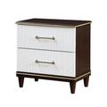 Everly Quinn Shim Nightstand Wood in Brown/White | 28.5 H x 28 W x 17 D in | Wayfair FD2E48CD6E594CDD92280722D7323FA6