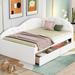 Red Barrel Studio® Bovary Bed Wood & /Upholstered/Faux leather in White | 27.8 H x 42 W x 79 D in | Wayfair F0F208D1FAC24FE8B8D932F8179E07B4