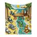 East Urban Home Traverso Throw Blanket Fleece/Microfiber/Fleece, Polyester in Green/Yellow/Brown | 60 H x 50 W in | Wayfair