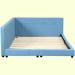 Latitude Run® Isaura Daybed Upholstered/Linen in Blue/Brown | 27.6 H x 59 W x 80 D in | Wayfair 562C6B7011A446589B2378A8D6E70013