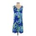 Lilly Pulitzer Casual Dress - Mini V-Neck Sleeveless: Blue Dresses - Women's Size X-Small