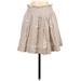 J.Crew Casual A-Line Skirt Knee Length: Tan Solid Bottoms - Women's Size 0