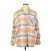 True Craft Long Sleeve Button Down Shirt: Orange Plaid Tops - Women's Size X-Large