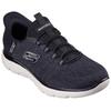 Slip-On Sneaker SKECHERS "SUMMITS-KEY PACE", Herren, Gr. 47,5, schwarz, Textil, sportlich, Schuhe, Slipper, Freizeitschuh, Halbschuh in veganer Verarbeitung, Topseller