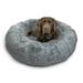 Best Friends by Sheri The Original Calming Donut Dog and Cat Bed in Shag Fur Gray Large 36x36