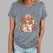 Wiyuqeen Graphic Tees For Women Happy Easter Tshirts Women 2024 Cute Rabbit Eggs Graphic Tees Oversized Short Sleeve Shirts Blouses Athletic Round Neck Dressy Casual T-shirt Tops