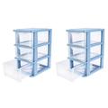 2 Pcs Drawer Plastic Drawers Office Transparent Storage Box Desk Organizer Furniture Shoes Container Pp Student