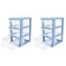 2 Pcs Drawer Plastic Drawers Office Transparent Storage Box Desk Organizer Furniture Shoes Container Pp Student