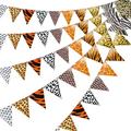 Thenshop 5 Pieces Jungle SE33 Theme Party Supplies Animal Print Pennant Banners Jungle Animal Prints Animal Triangle Flag Banner for Animal Theme Party Zoo Jungle Themed Party (Classic Style)