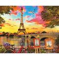 Springbok Puzzles - Paris EC36 Sunset - 1000 Piece Jigsaw Puzzle - Large 30 Inches by 24 Inches Puzzle - Made in USA - Unique Cut Interlocking Pieces