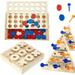 Tic Tac Toe 4 EC36 in a Row Tables Game and Wooden Triangle Peg Games Set Board Line up 4 Game Triangle Wooden Board Game Christmas Favors for Kid Adult Strategy Wood Board Games