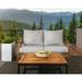 Sorra Home Sunbrella Outdoor Loveseat Pillow and Cushion Set Flax - 23.5 in W x 23 in D x 5 in H