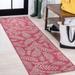 JONATHAN Y JONATHAN Y Galon Palm Frond Indoor/Outdoor Area Rug 2 X 10 - Fuchsia/Light Gray