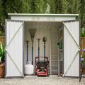 6 ft. W x 4 ft. D Galvanized Metal Sheds and Outdoor Storage Shed Patio Lawn Tool Sheds WhiteGrey 1