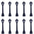 Dong Huang 10pcs Mini EC36 Miniature Street Light Model Solar Lamp Post Lamps Outdoor Pathway Lantern Post for Dollhouse Decoration Micro Landscape Fairy Garden Lighting Accessories Black